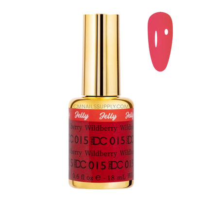 DC Jelly 015 Wildberry jelly gel polish bottle in a berrylicious pink red strawberry shade