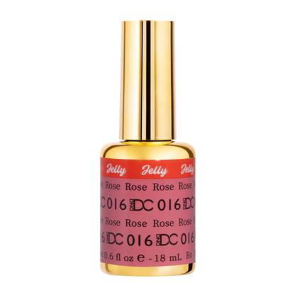 DC Jelly 016 Rose gel polish nail lacquer bottle showing the jelly gel polish formula in a pale pink shade