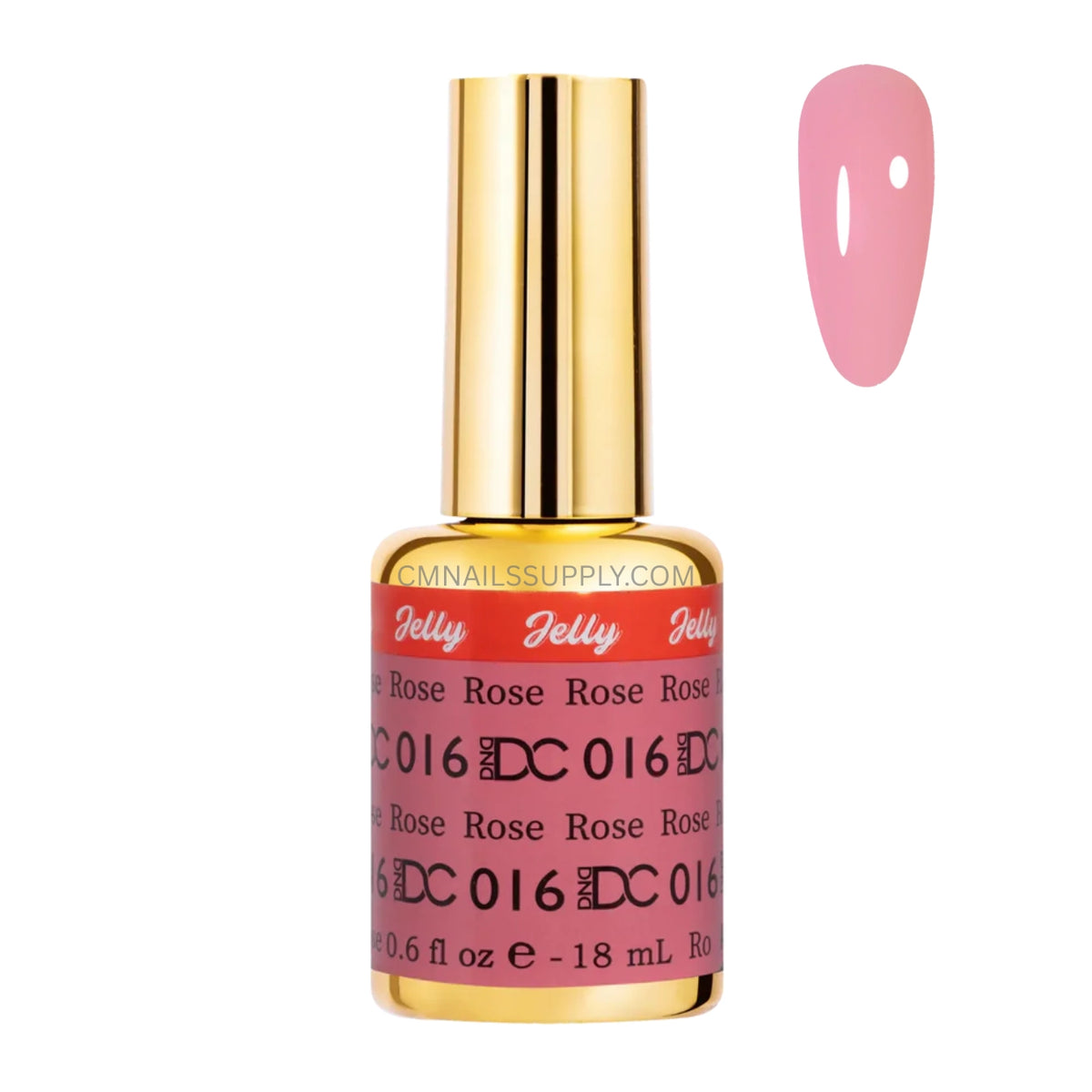 DC Jelly 016 Rose jelly gel polish bottle in a smoothie pale pink floral finish