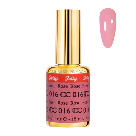 DC Jelly 016 Rose jelly gel polish bottle in a smoothie pale pink floral finish