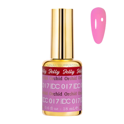 DC Jelly 017 Orchid jelly gel polish bottle in a light pink purple orchid finish