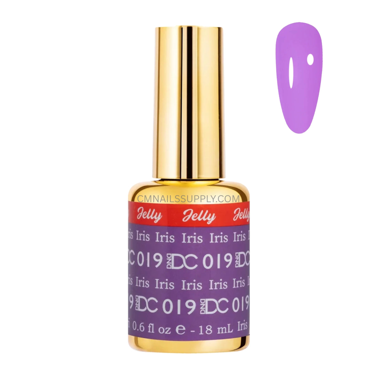 DC Jelly 019 Iris jelly gel polish bottle in a soft light purple finish with a blue undertone