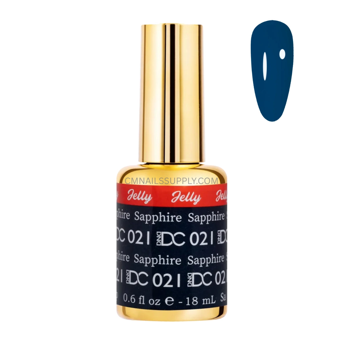 DC Jelly 021 Sapphire jelly gel polish bottle in a deep sea teal blue finish