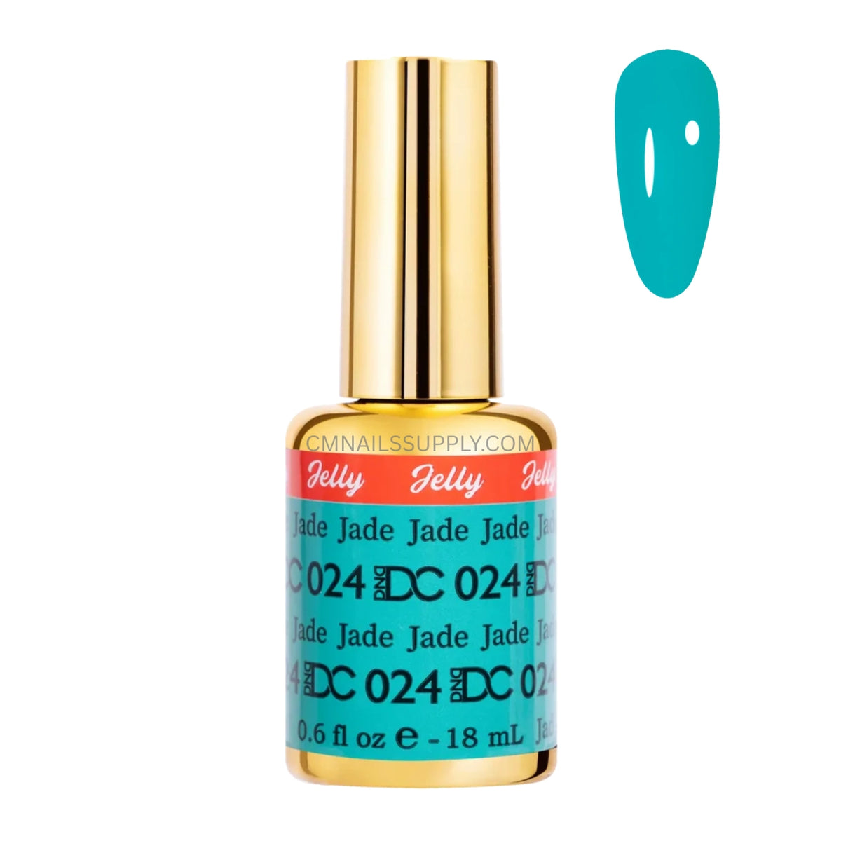 DC Jelly 024 Jade jelly gel polish bottle in a turquoise green blue finish