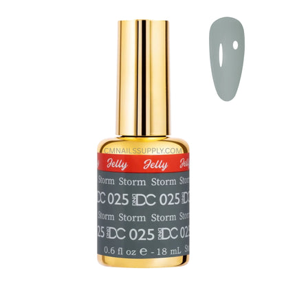 DC Jelly 025 Storm jelly gel polish bottle in a warm cloudy grey finish