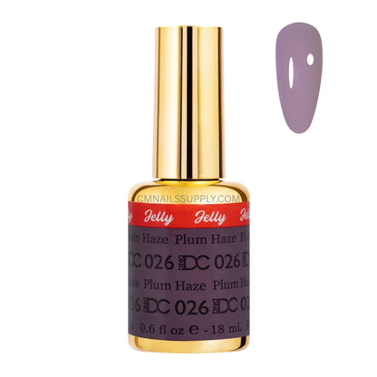 DC Jelly 026 Plum Haze jelly gel polish bottle in a muted berry plum purple finish