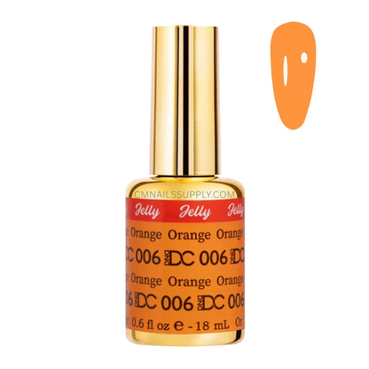 DC Jelly 06 Orange jelly nail polish bottle in a true orange creamy jelly finish