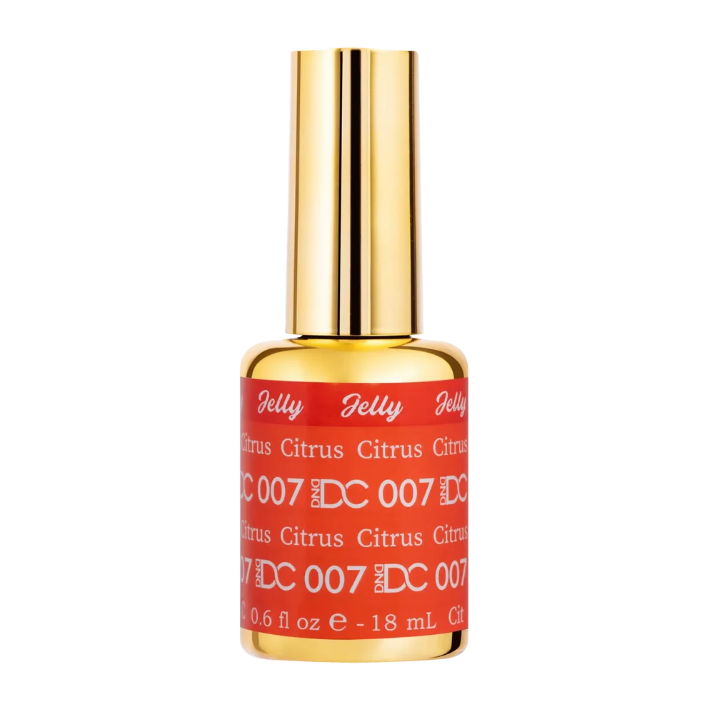DC Jelly 07 Citrus gel polish bottle showing the jelly gel polish formula in a hot orange shade