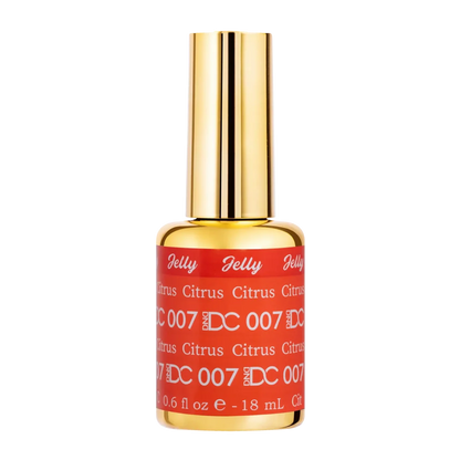 DC Jelly 07 Citrus gel polish bottle showing the jelly gel polish formula in a hot orange shade