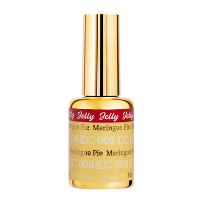 DC Jelly 08 Merengue Pie gel polish nail lacquer bottle showing the jelly gel polish formula in a pale yellow shade