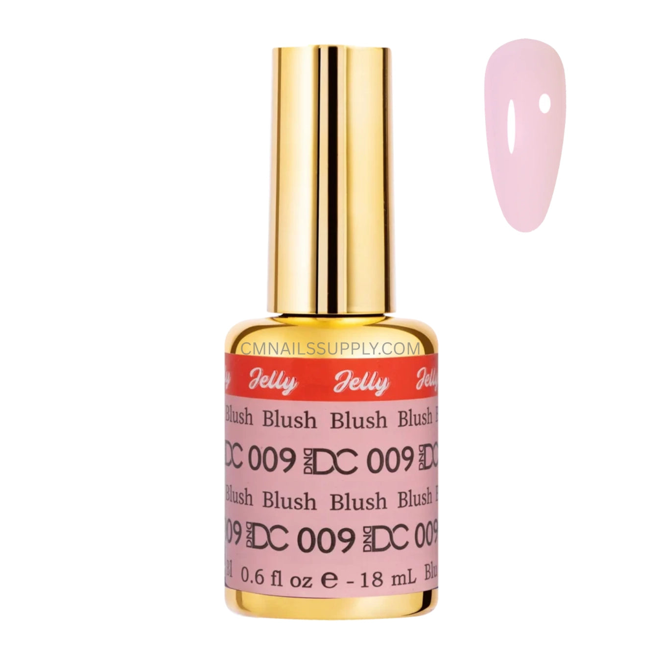 DC Jelly 09 Blush jelly nail polish bottle in a pale pink rosy finish