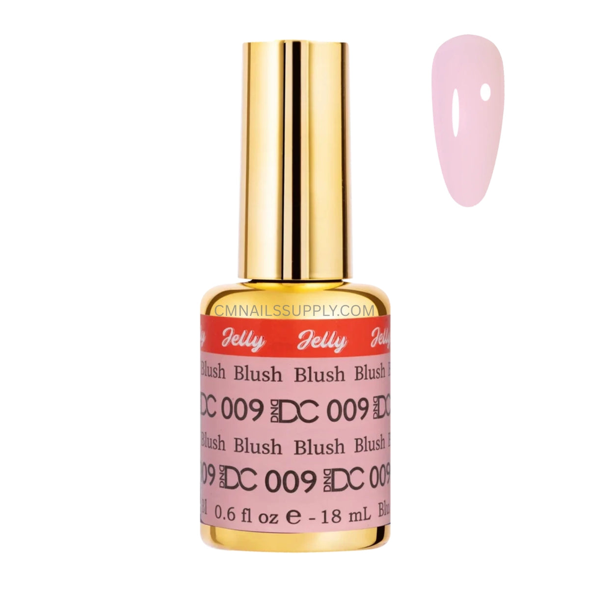 DC Jelly 09 Blush jelly nail polish bottle in a pale pink rosy finish