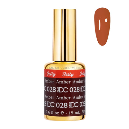 DC jelly gel polish bottle for Amber 028 in a warm golden brown honey finish