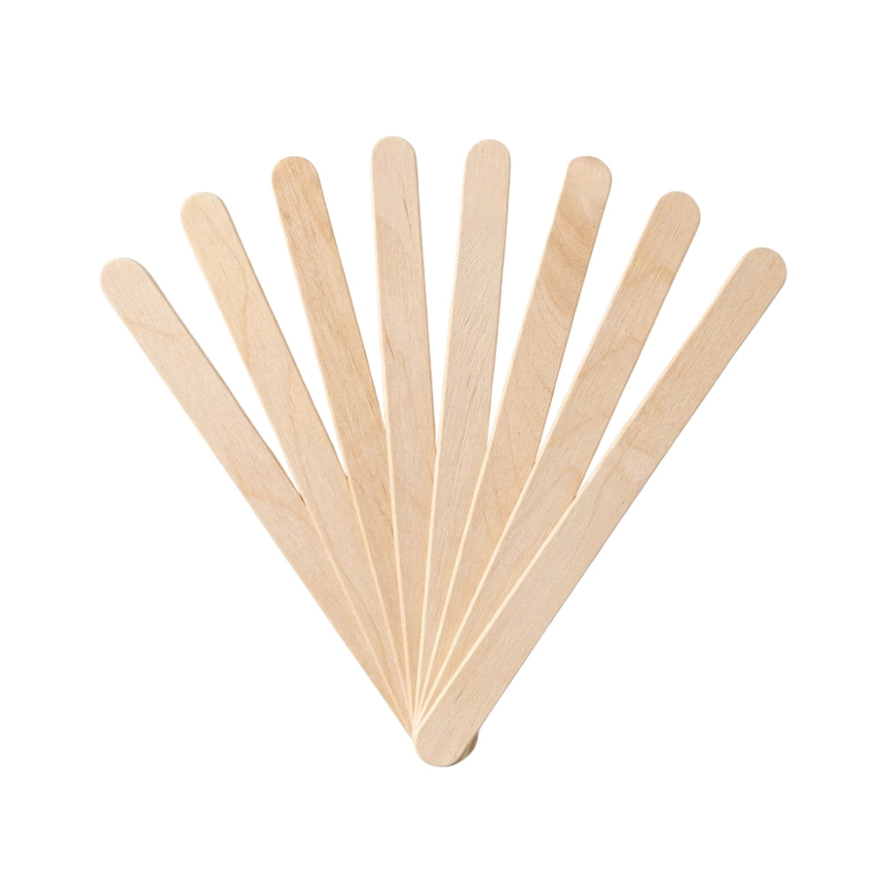 Disposable small wooden waxing spatulas for precise wax application and hair removal
