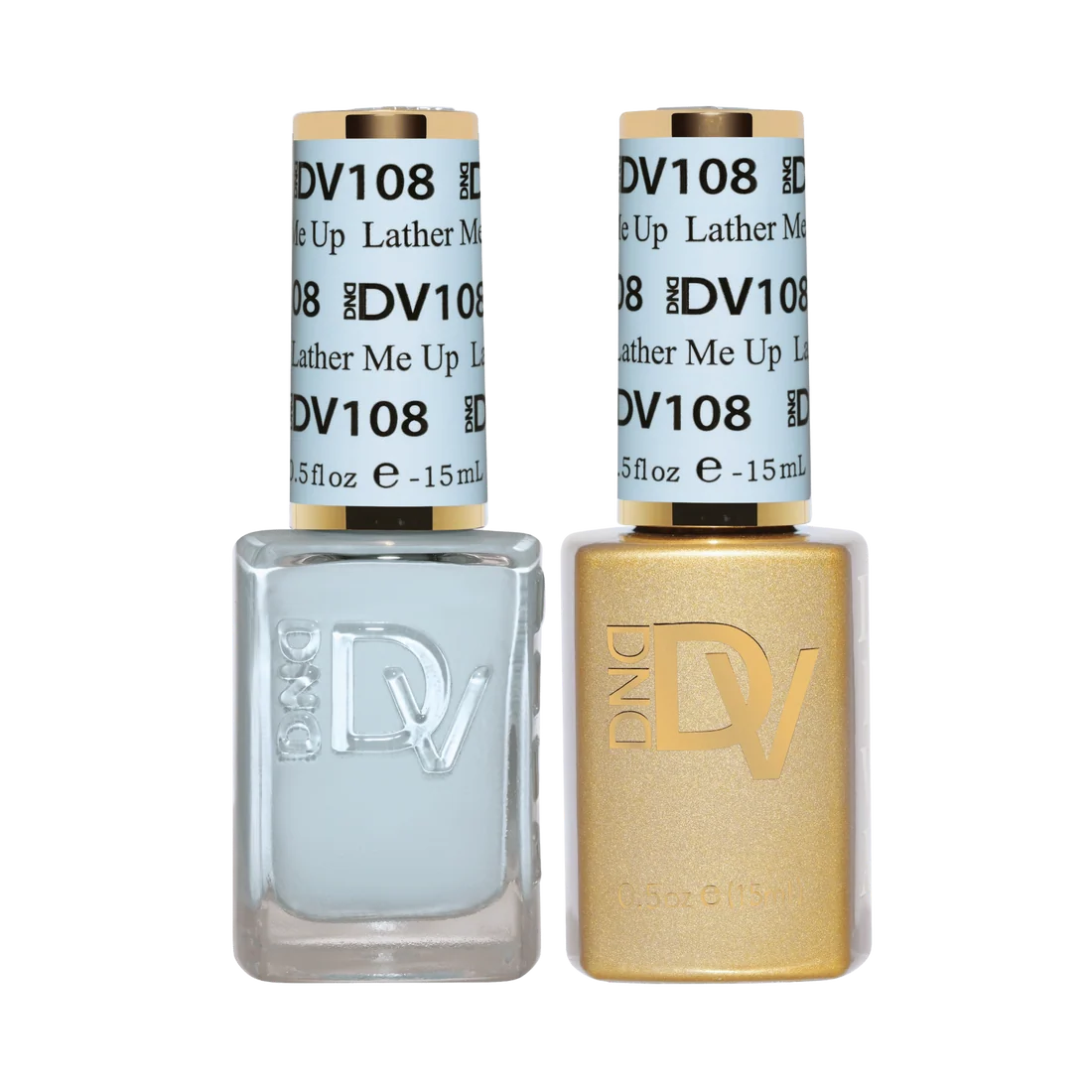 DIVA 018 Lather Me Up sky blue pastel gel nail polish bottle duo set