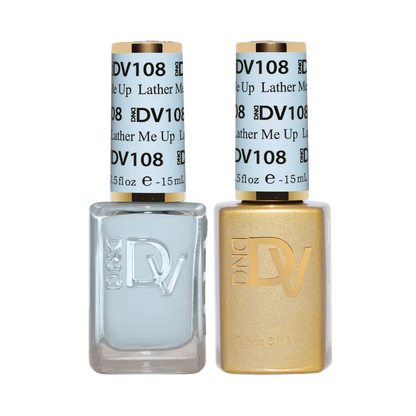 DIVA 018 Lather Me Up sky blue pastel gel nail polish bottle duo set