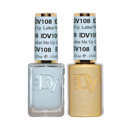 DIVA 018 Lather Me Up sky blue pastel gel nail polish bottle duo set