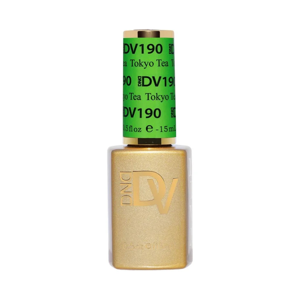 DIVA #190 Tokyo Tea single gel polish bottle in neon green shade for professional nail use