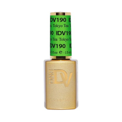 DIVA #190 Tokyo Tea single gel polish bottle in neon green shade for professional nail use