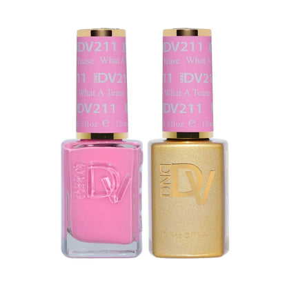 DIVA 211 What A Tease bright cool pink gel nail polish duo
