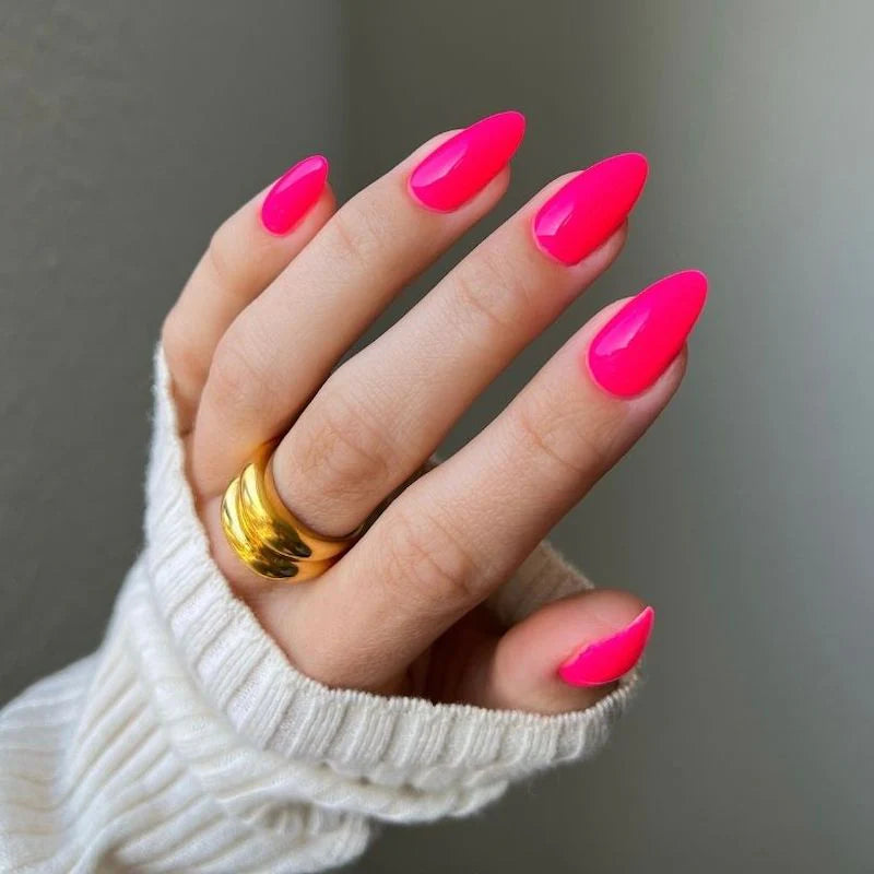 Pink manicure using DIVA #230 Strawberry Martini gel and lacquer set