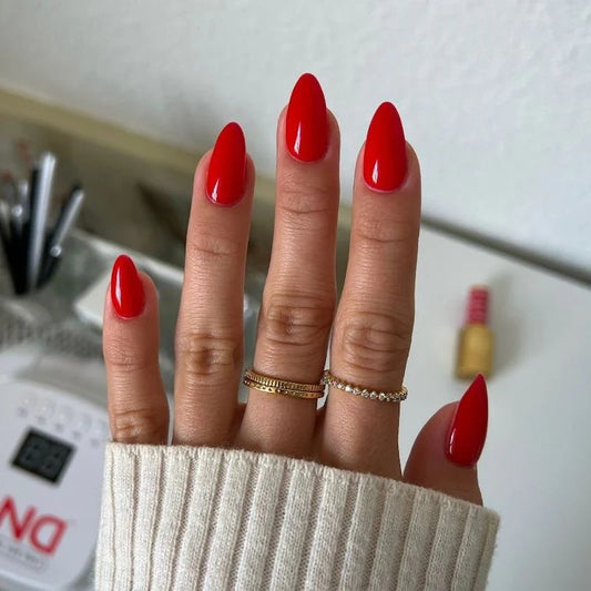 DIVA Duo Gel and Lacquer diva red nail polish bottle in Red-Y Or Not shade
