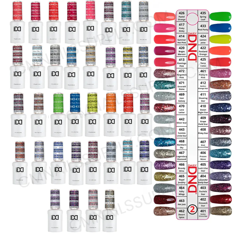 DND 36 piece gel polish bundle with matching gel and nail lacquer duos