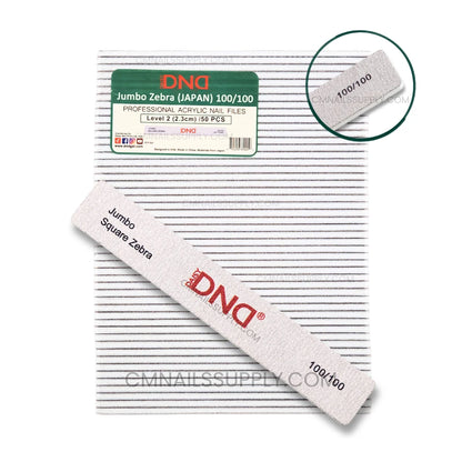 DND Acrylic Nail Files Jumbo Square Zebra 100/100 pack of 50 professional nail files Canada