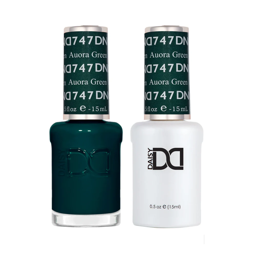 DND Aurora Green 747 gel polish and lacquer set, DND Gel Canada