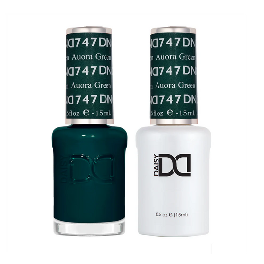 DND Aurora Green 747 gel polish and lacquer set, DND Gel Canada