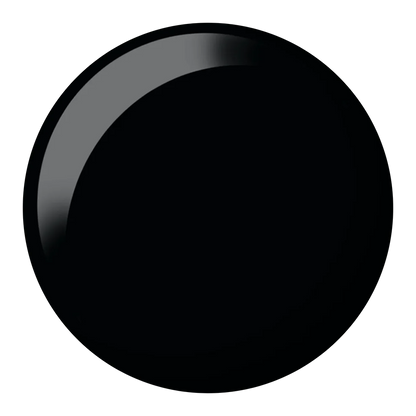 DND Black Licorice #447 colour swatch showing the deep black nail polish shade.