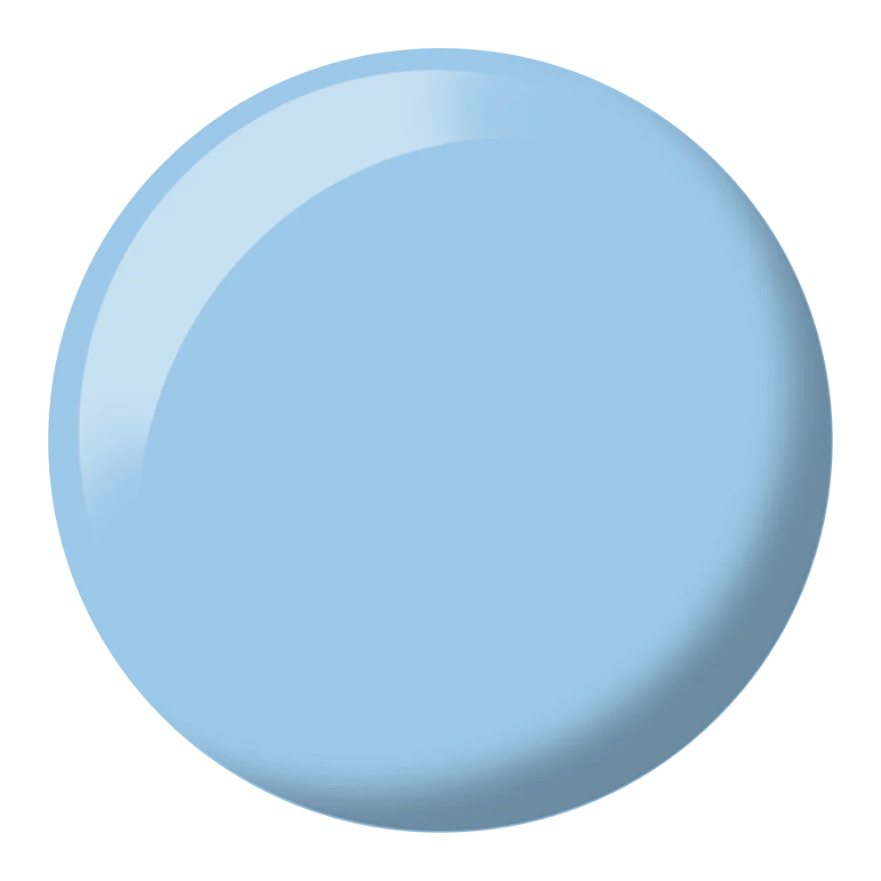 DND Blue Island #528 colour swatch showing a chic baby blue nail polish shade.