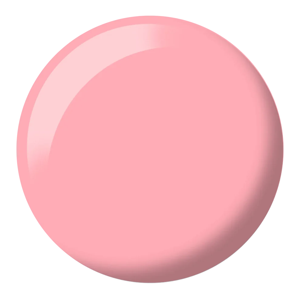 Close up color swatch of DND Blushing Pink #551 showing the baby pink nude shade with coral undertones
