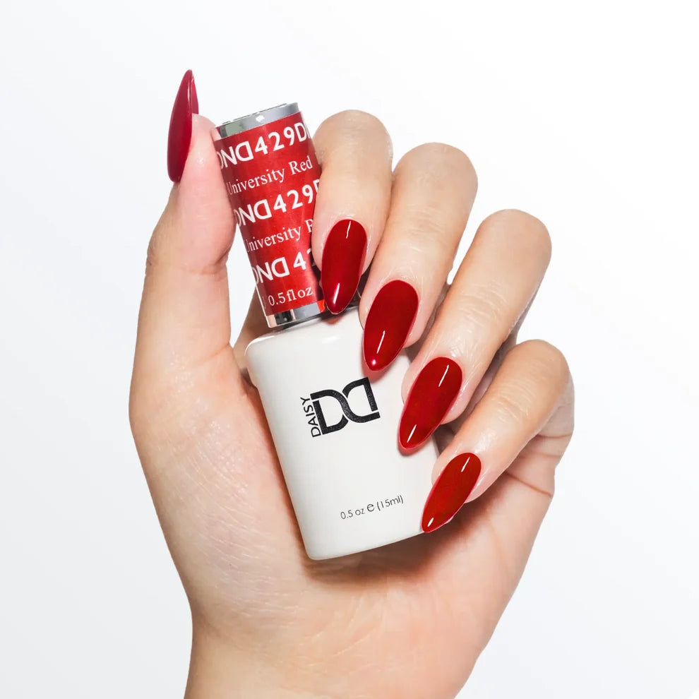 DND Boston University Red #429 professional gel polish manicure