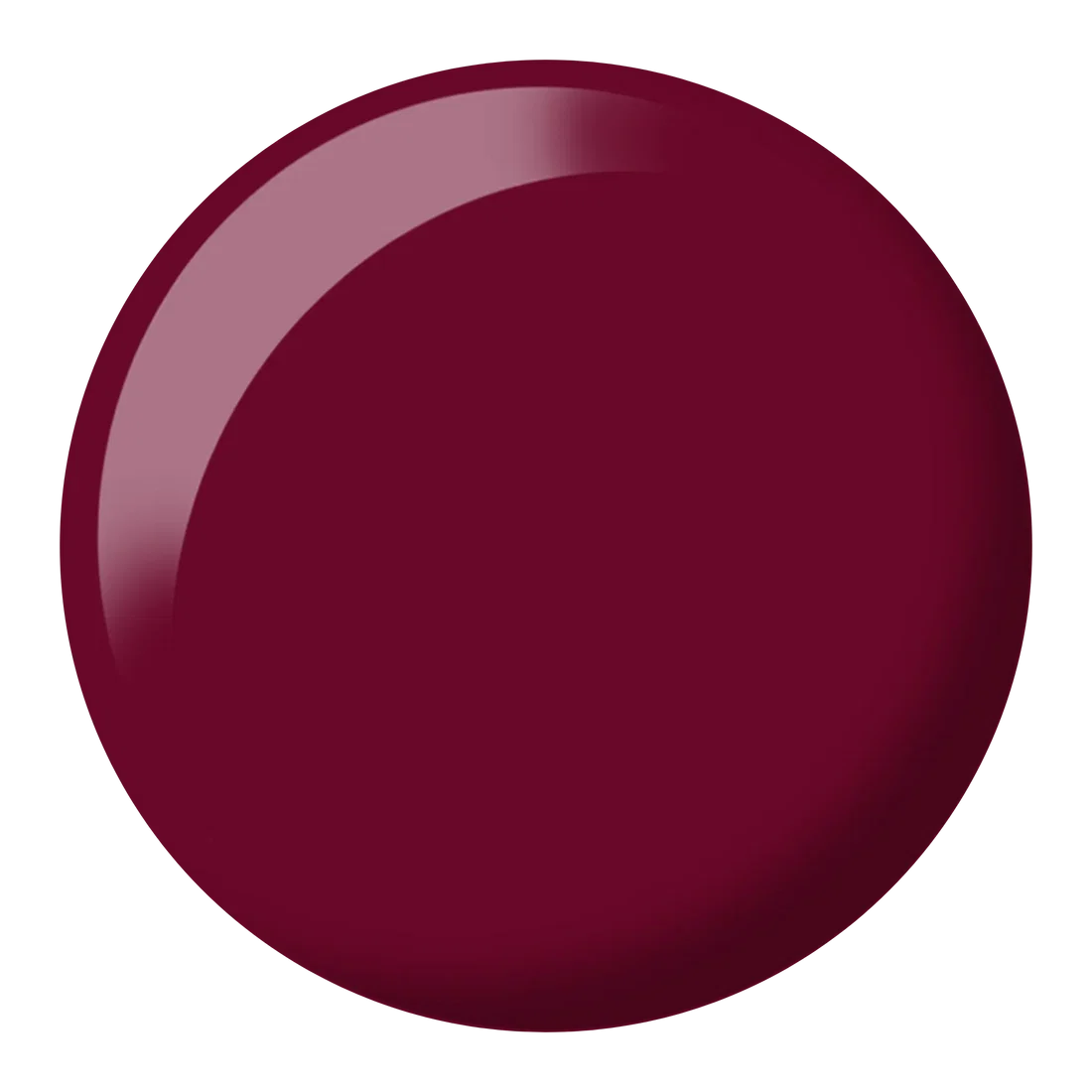 Close up swatch of DND Burgundy Mist #635 showing the rich deep burgundy polish finish