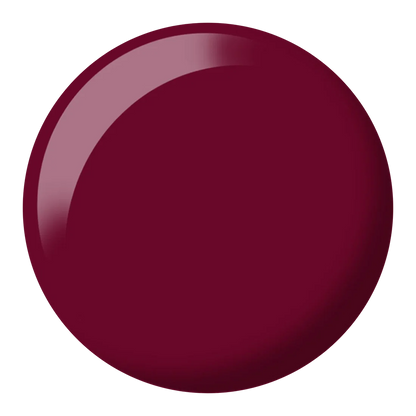 Close up swatch of DND Burgundy Mist #635 showing the rich deep burgundy polish finish