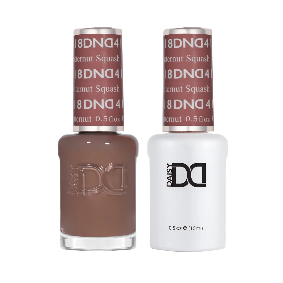 DND Butternut Squash #418 gel polish and nail lacquer duo in brown nude