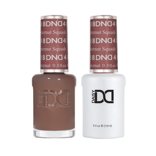 DND Butternut Squash #418 gel polish and nail lacquer duo in brown nude