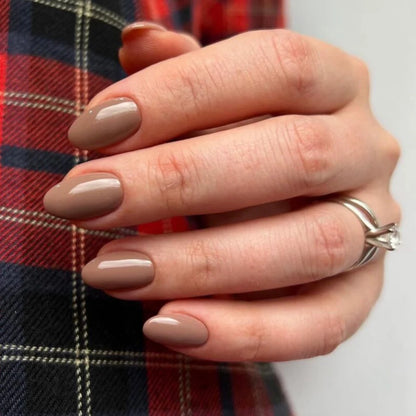 DND Butternut Squash #418 brown nude gel polish manicure