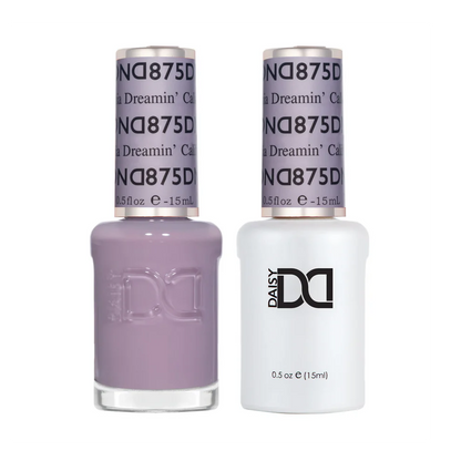 DND California Dreamin 875 gel and lacquer polish bottles, DND gel polish Canada, DND nail polish Canada