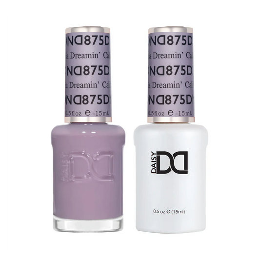 DND California Dreamin 875 gel and lacquer polish bottles, DND gel polish Canada, DND nail polish Canada