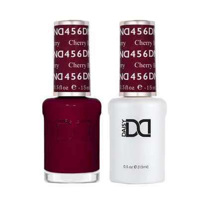 DND Cherry Berry #456 Gel & Lacquer Duo featuring matching gel polish and nail lacquer.