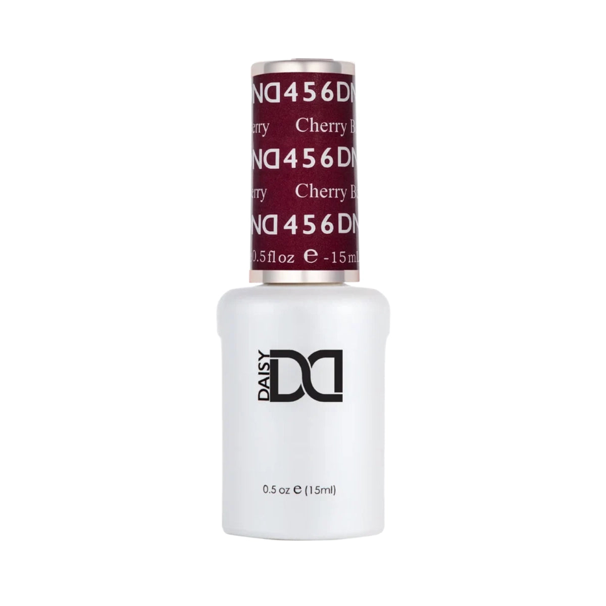 DND Cherry Berry #456 gel polish bottle in a rich cherry berry nail colour.
