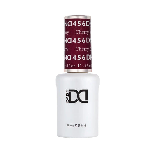 DND Cherry Berry #456 gel polish bottle in a rich cherry berry nail colour.