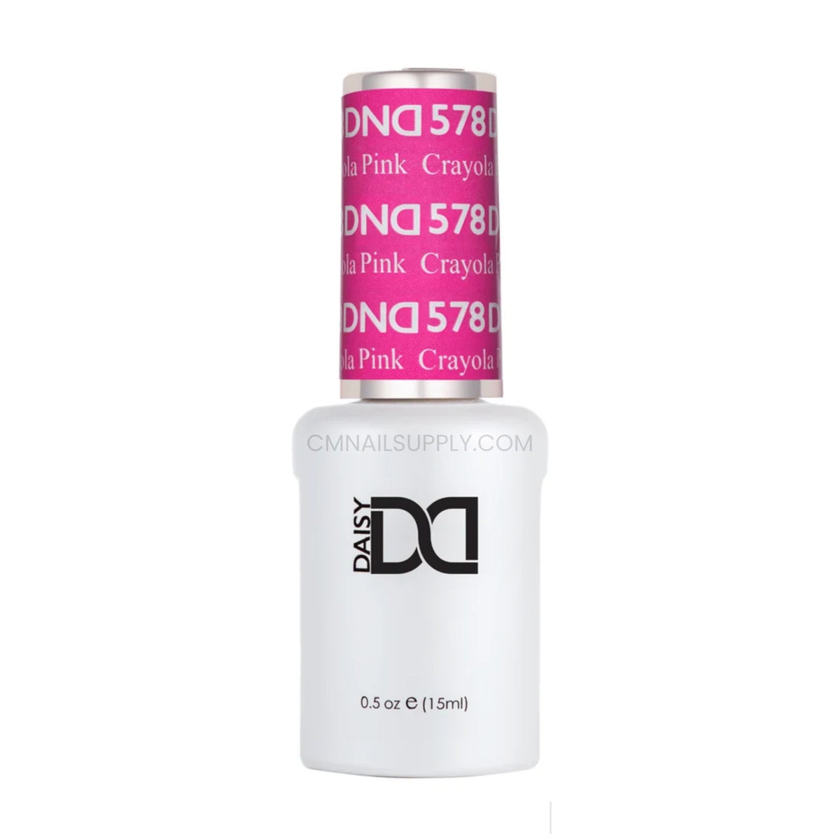 DND Crayola Pink #578 gel polish bottle in a playful neon hot pink shade