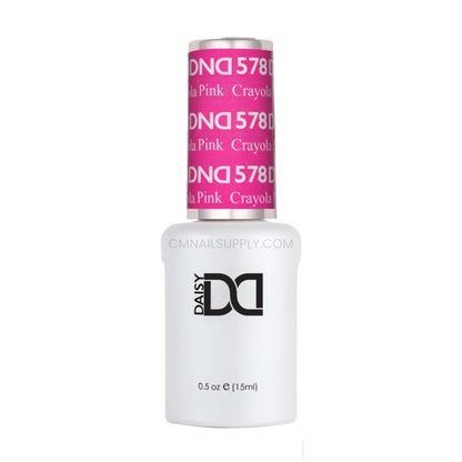 DND Crayola Pink #578 gel polish bottle in a playful neon hot pink shade