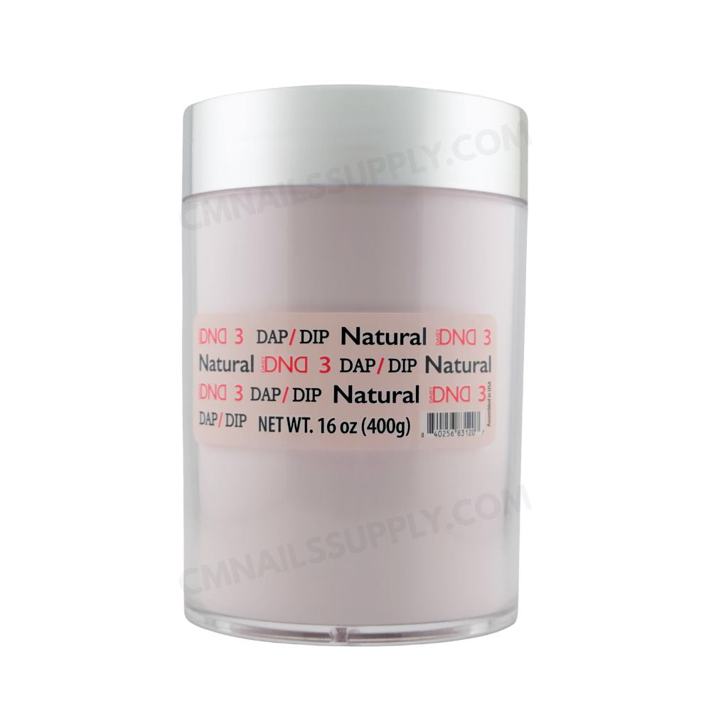 Open jar view of DND DC Dip Powder 003 Natural 400g displaying powder color.