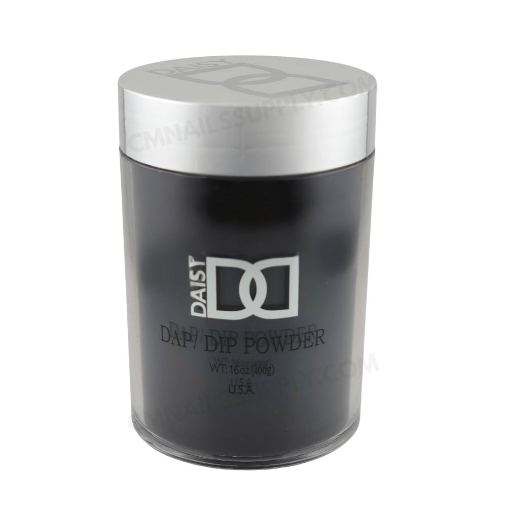 Front view of DND DC Dip Powder 007 Black 400g professional dipping powder.