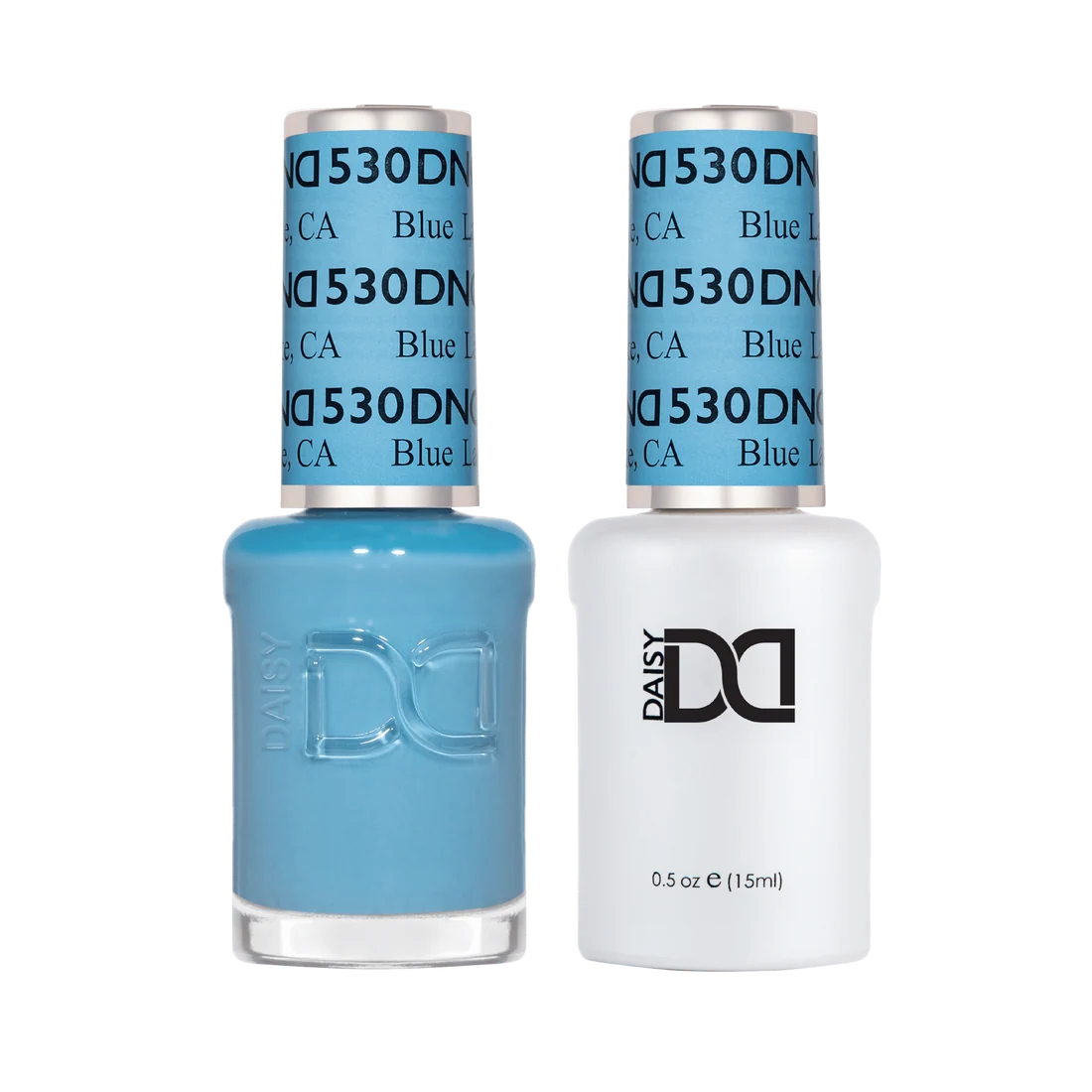 DND DC gel polish and nail polish duo set in shade 530 Blue Lake.