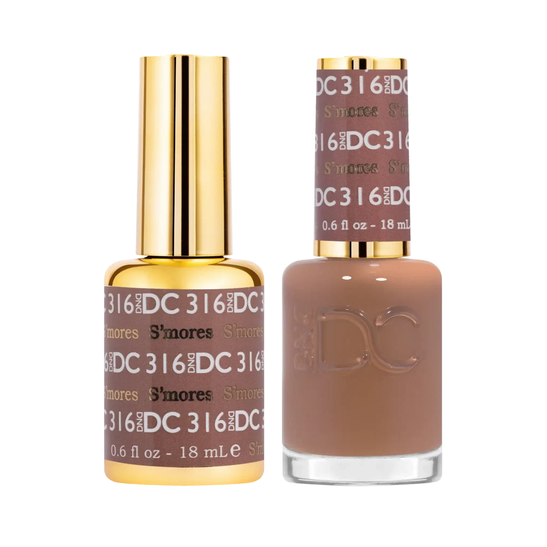 DND DC Gel Polish S’Mores #316 creamy brown neutral nude creme bottle